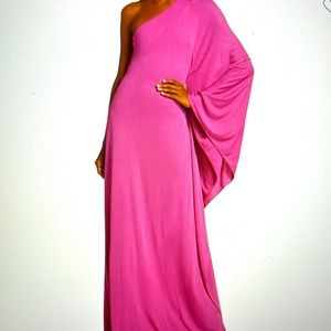 Halston Lydia one-shoulder gown